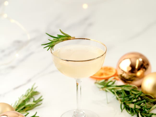 Cocktails french 75 de noel